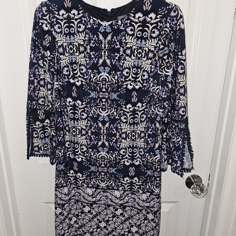 Vince Camuto Navy and White Asymmetrical Dress